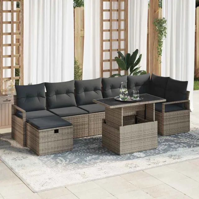 vidaXL Tuin Sofa Set 8 st poly rattan Bruin