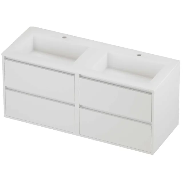 Proline Aristo Badmeubelset Polystone Elegant 4 Laden 120x46x54 cm Mat Wit Mat White