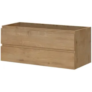 AquaVive - Praxis Eigen Merk Aquazuro Wastafelonderkast Napoli 120cm - Natuur Eik Houtlook - Met 2 Lades