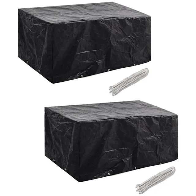 vidaXL Tuinmeubelhoezen poly rattan 2 st 6-persoons 240x140 cm Zwart
