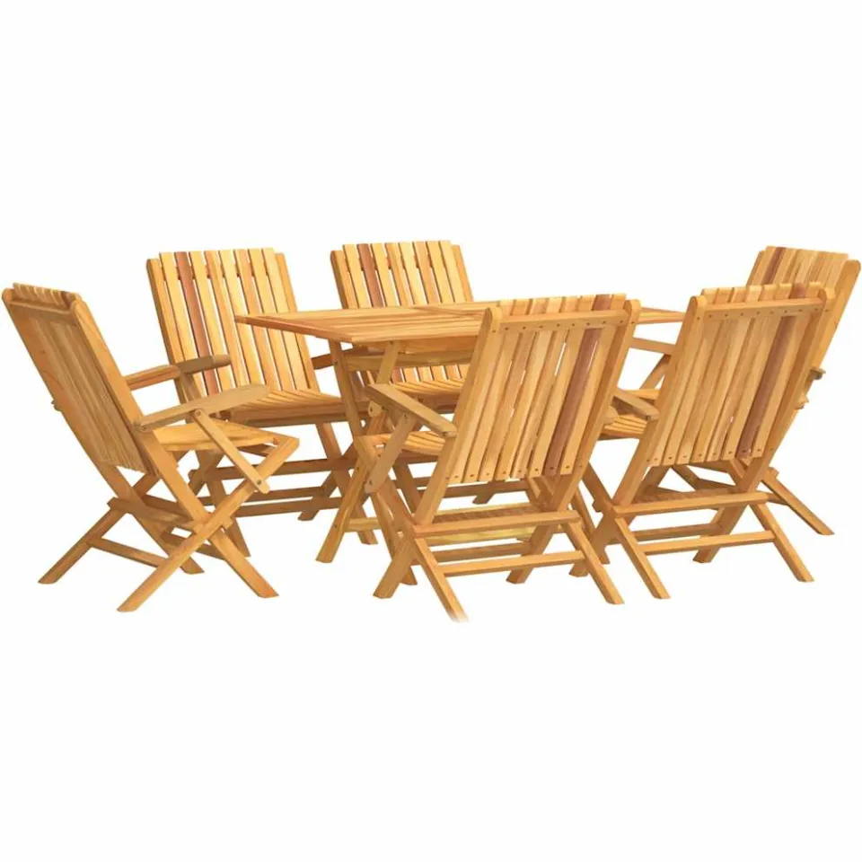 vidaXL 7-delige Tuinset massief teakhout bruin, foto 3