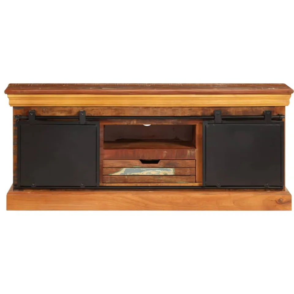 vidaXL Tv-meubel 110x30x45 cm massief gerecycled hout bruin, foto 4