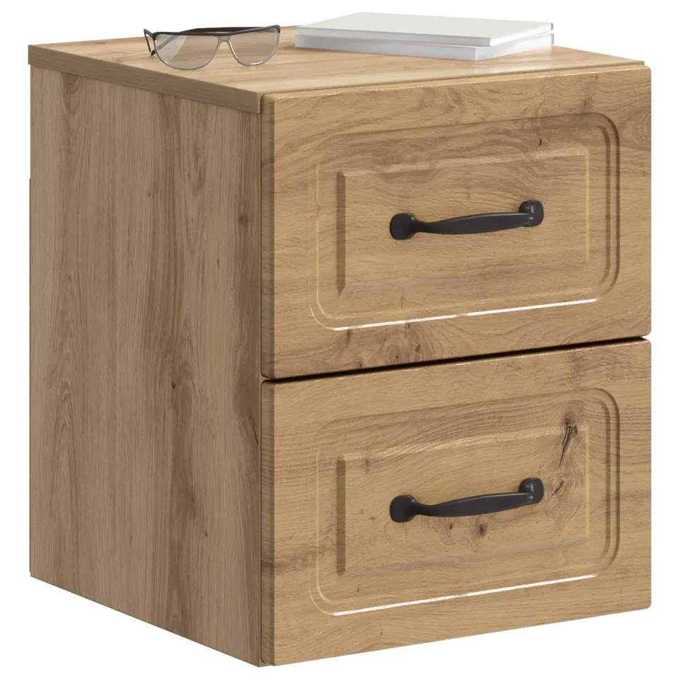 vidaXL Wandbeugel Bedkast Artisanaal eiken 34,5 x 33 x 40 cm Bruin