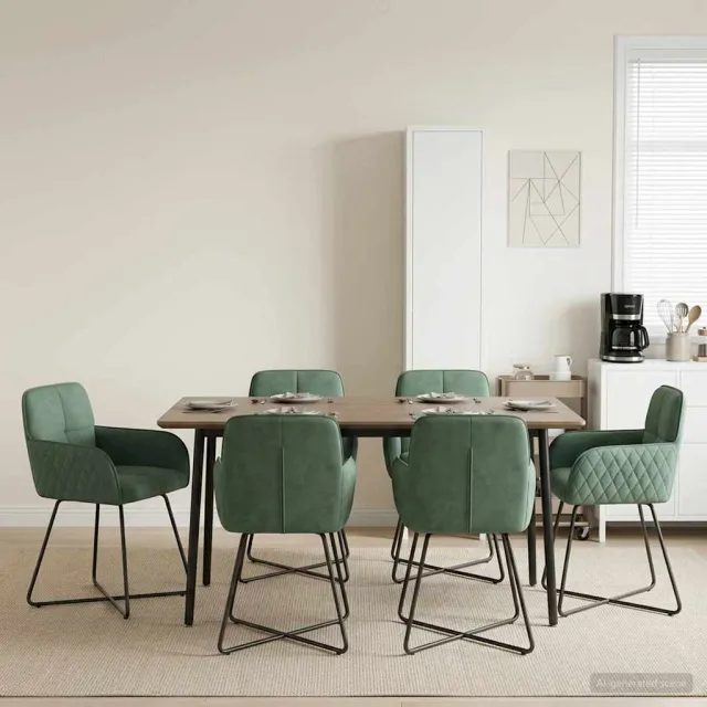 vidaXL Eettafelstoelen 6 st fluweel Zeegroen 59 x 56,5 x 86 cm