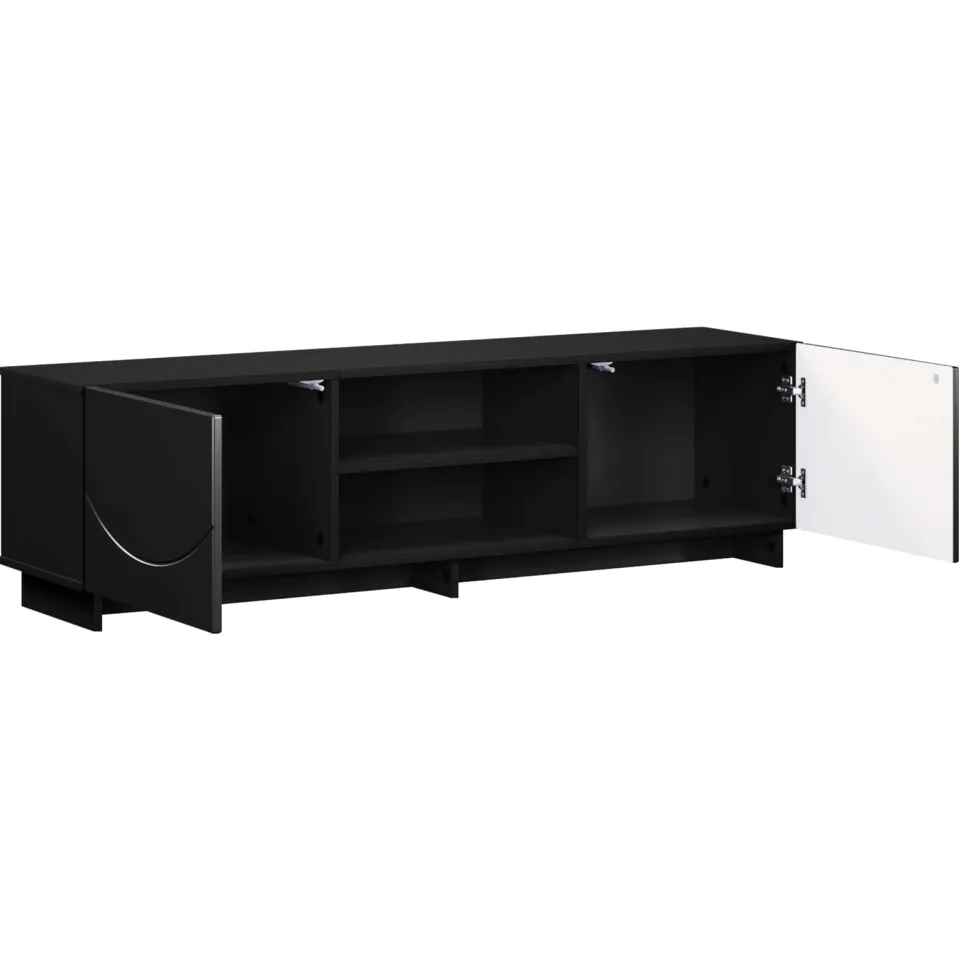 vidaXL TV-standaard 140 x 34,5 x 40 cm Zwart Bewerkt hout, foto 2