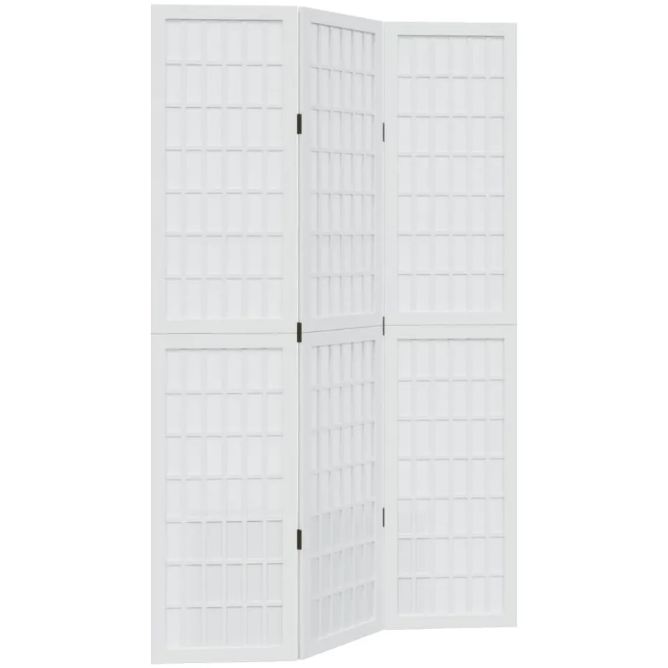 vidaXL Kamerscherm met 3 panelen massief paulowniahout wit