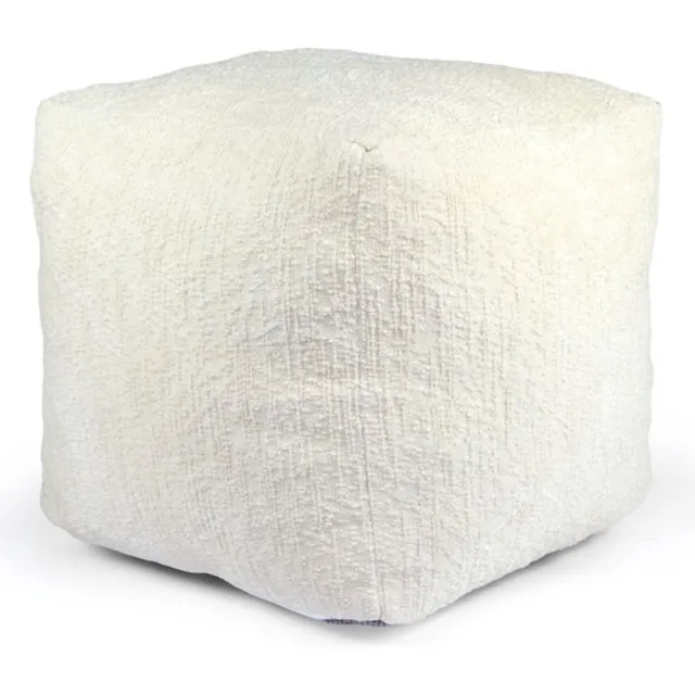 Unique Living Poef Amy - dove white - 45x45x45cm Wit