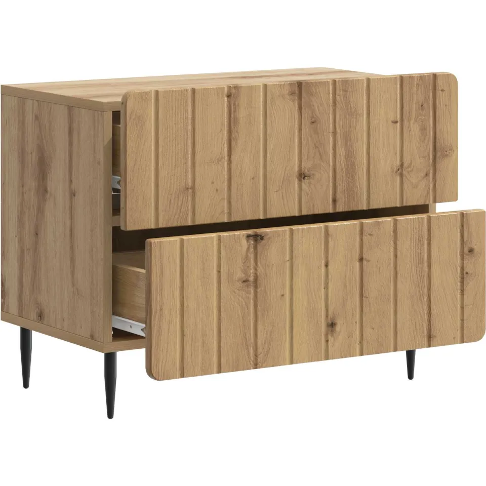 vidaXL Nachtkastje Artisanaal eiken 62 x 34,5 x 49,5 cm Bewerkt hout, foto 3