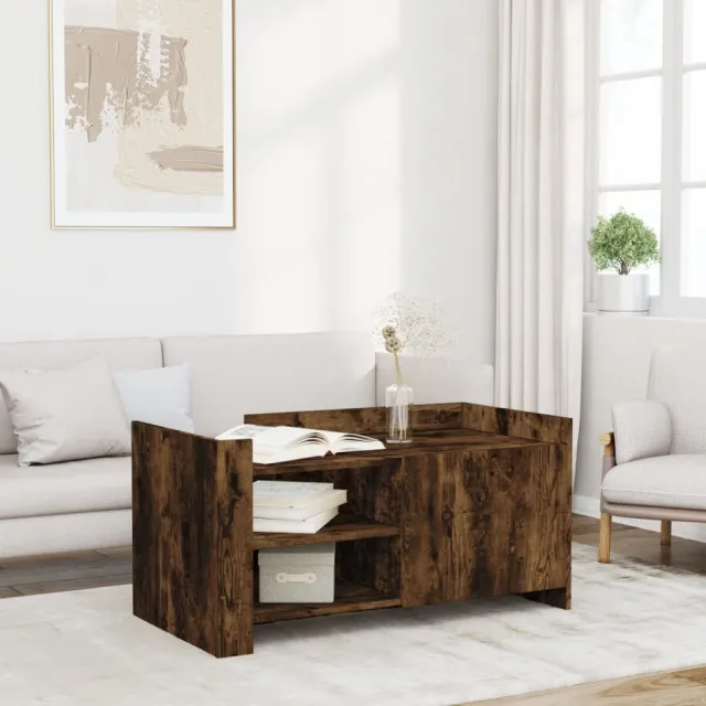vidaXL Salontafel 100x50x50 cm bewerkt hout gerookt eikenkleurig, foto 2