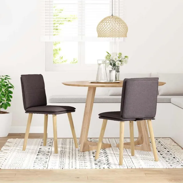 vidaXL Eetkamerstoelen 2 st stof donkerbruin