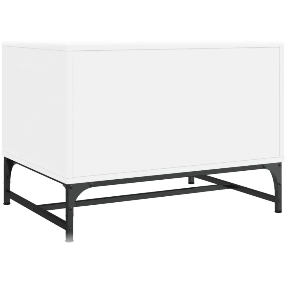 vidaXL Salontafel met glazen deuren 68,5x50x50 cm wit, foto 4