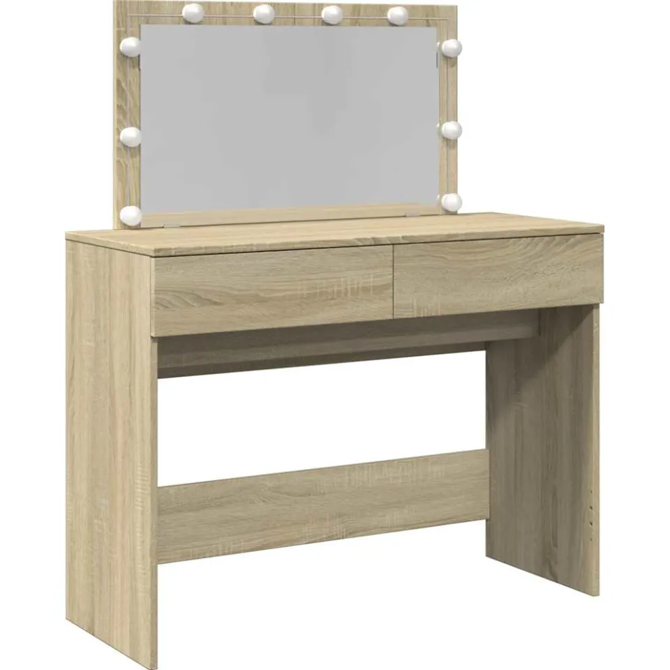 vidaXL Kaptafel met LED-verlichting 100x40x120 cm sonoma eikenkleurig Bruin
