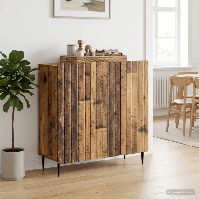 vidaXL Dressoir Oud hout 89 x 34,5 x 82 cm Bewerkt hout Bruin