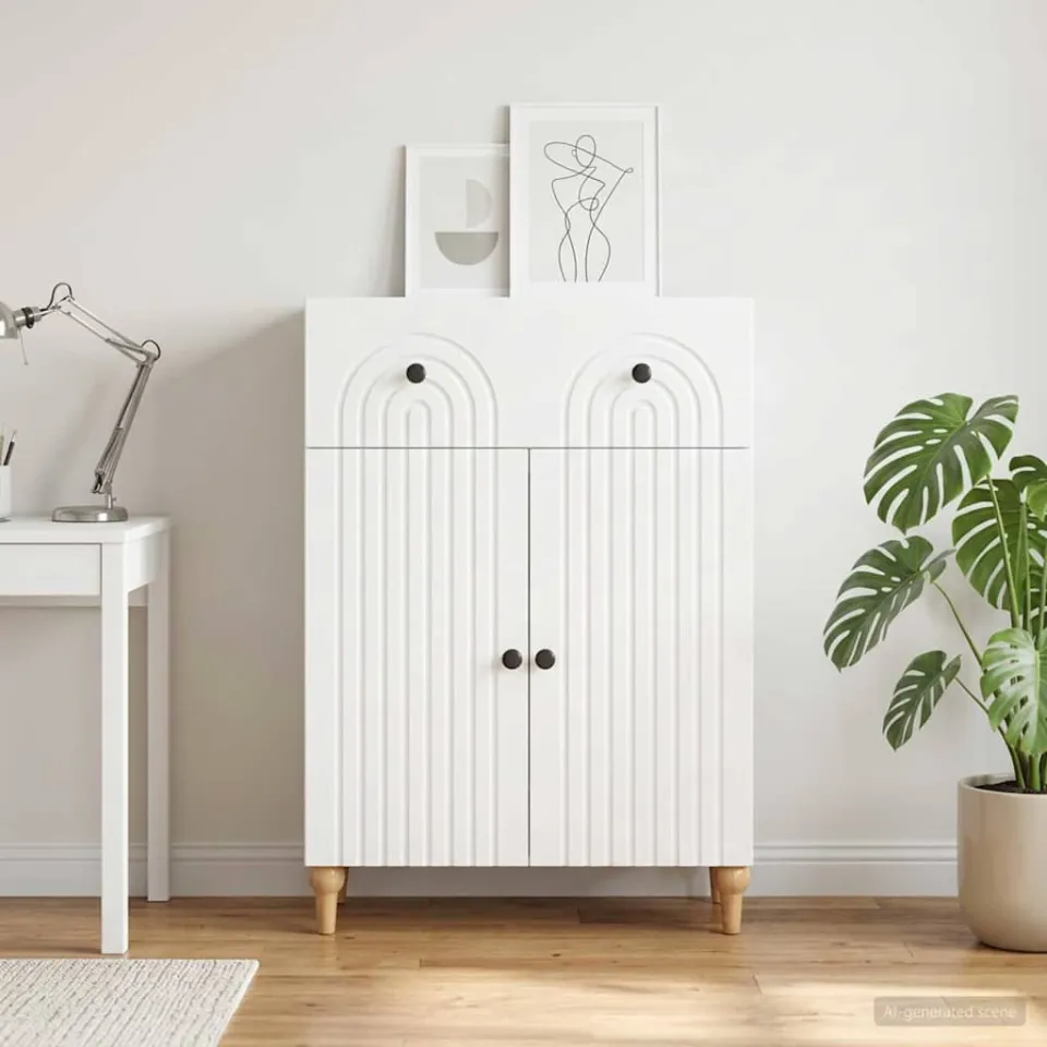 vidaXL Dressoir Wit 66 x 34,5 x 90 cm Bewerkt hout, foto 3