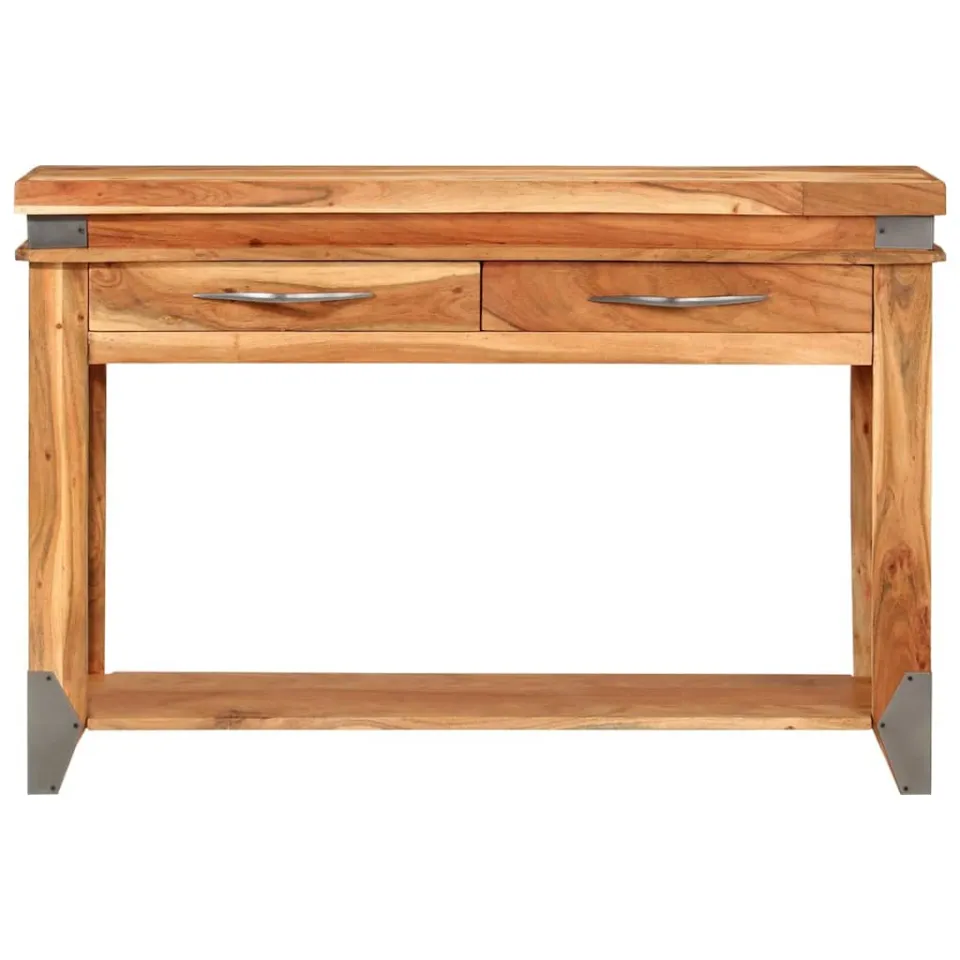 vidaXL Wandtafel 110x34x74 cm massief acaciahout bruin, foto 2