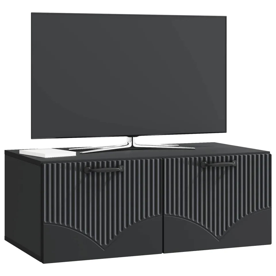 vidaXL Wandbeugel TV-kast Zwart 78,5 x 41 x 30 cm Bewerkt hout, foto 3