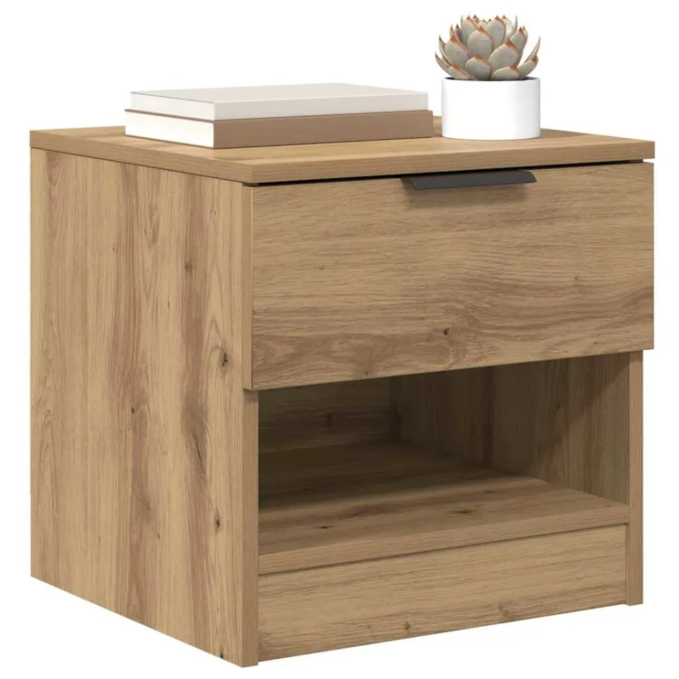vidaXL Bed kast 2 st Artisan Eiken 40 x 39 x 40cm Bewerkt hout Bruin