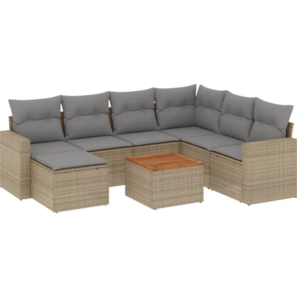 vidaXL Patio Sofa Set 8-zits Beige mix en grijs, foto 3