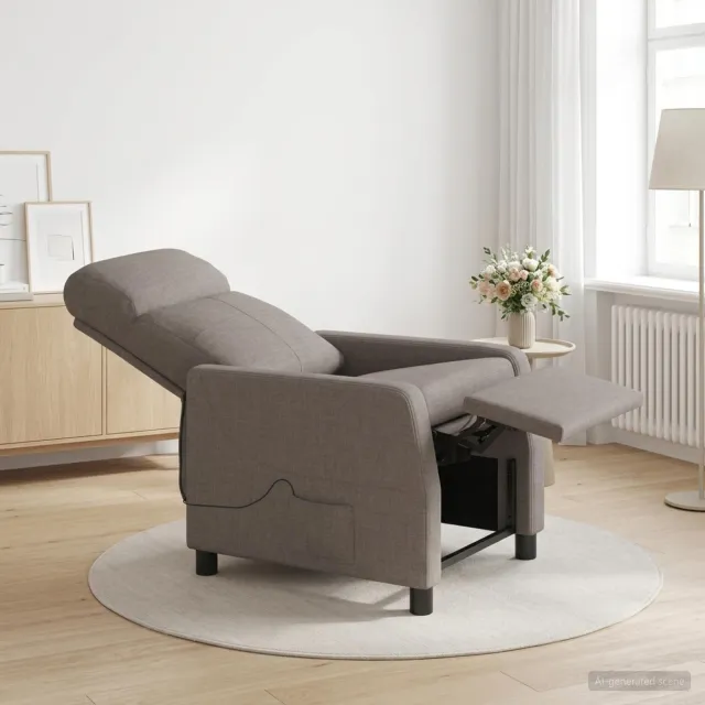 vidaXL Massage Recliner Taupe Stof