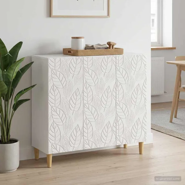 vidaXL Dressoir Hoogglans Wit 89 x 34,5 x 80 cm Bewerkt hout, foto 2