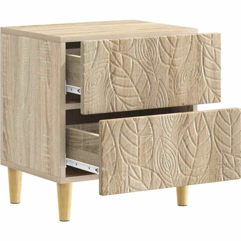 vidaXL Nachtkastje Sonoma Eiken 43 x 34,5 x 48 cm Bewerkt hout Bruin