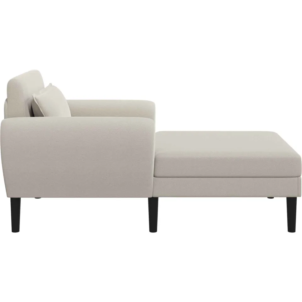 vidaXL Chaise longue Havermout Grof geweven fluweel beige, foto 4