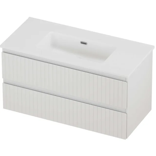 Proline Tribute Badmeubelset Porselein Elegant Gefreesd 100x46x54 cm Mat White Glans Wit