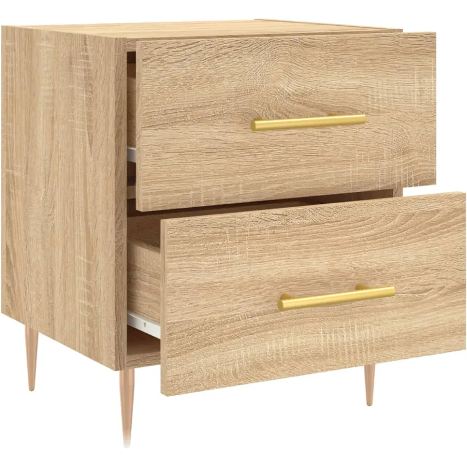 vidaXL Nachtkastje 40x35x47,5 cm bewerkt hout sonoma eikenkleurig
