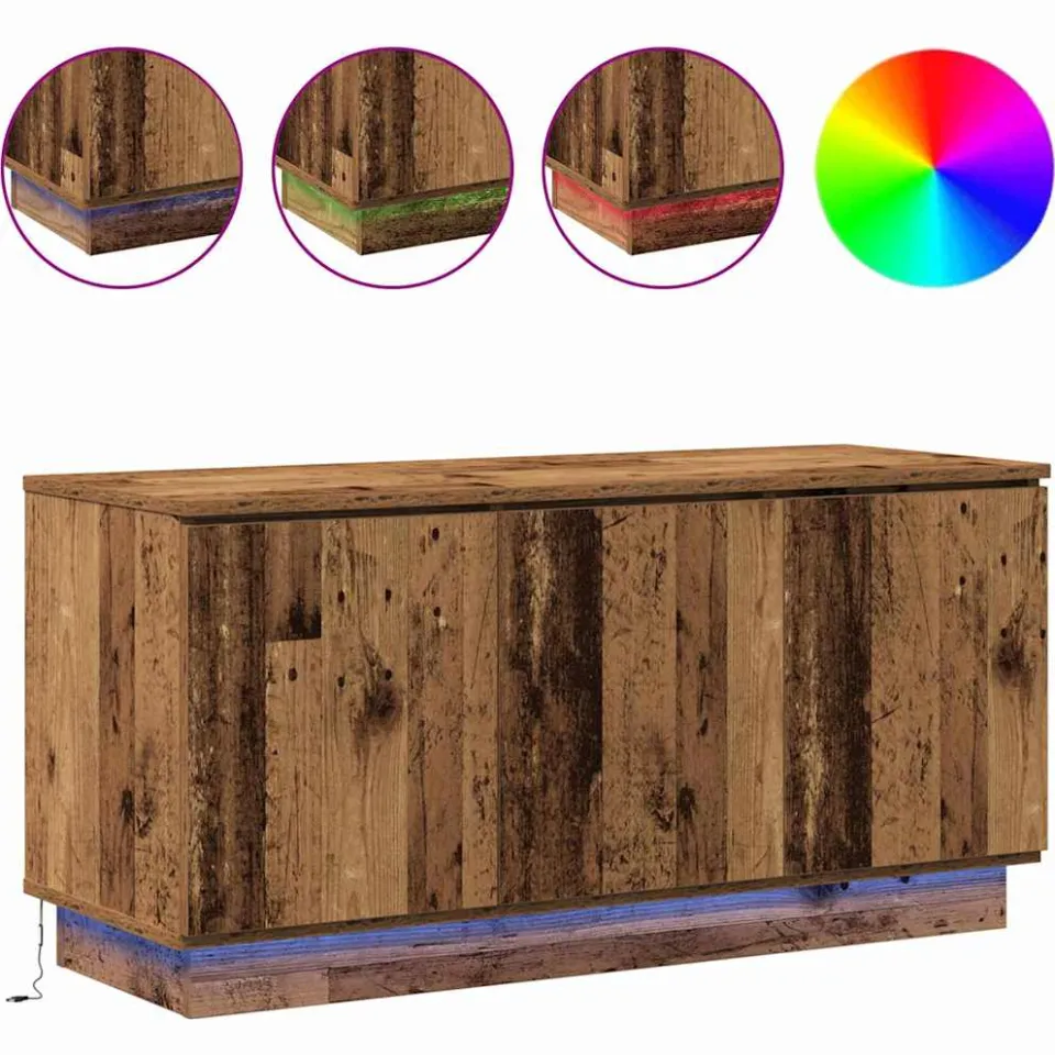 vidaXL TV-kast 100 x 38 x 49 cm Oud Hout Bewerkt hout bruin, foto 4