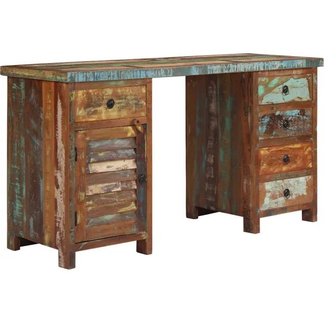 vidaXL Bureau 140x50x77 cm massief gerecycled hout Meerkleurig