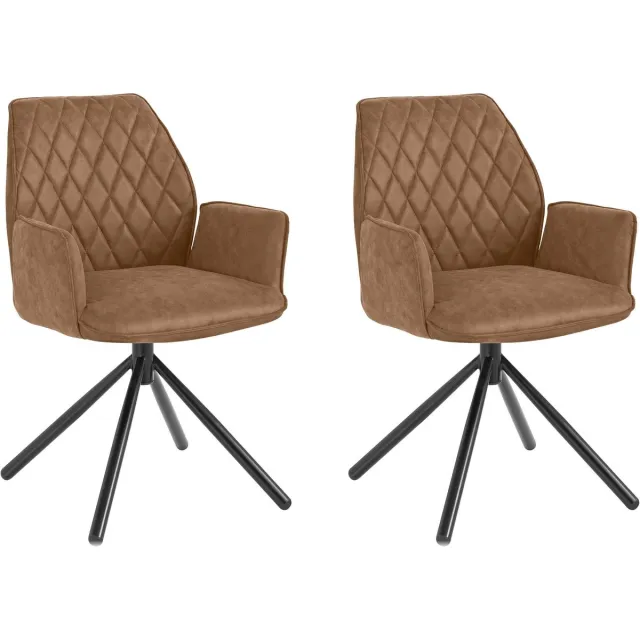 Notio Living Preston-Stoel - 2 Pack - Cognac Bruin
