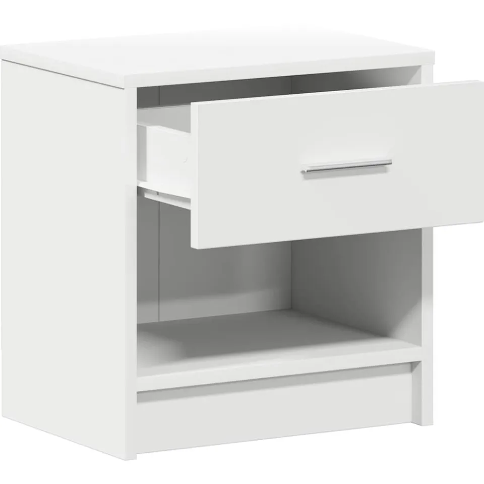 vidaXL Nachtkastjes 2 st met lade 39x28x41 cm wit, foto 4