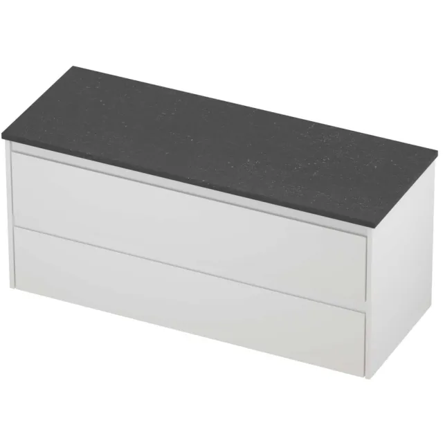 Proline Deck Badmeubelset Hardsteen Symmetrisch 120x46x55 cm Blue Stone Mat Wit