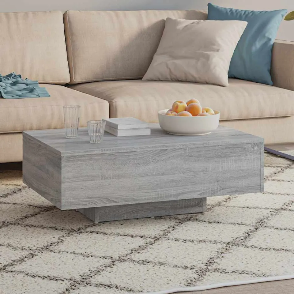 vidaXL Salontafel 85x55x31 cm bewerkt hout grijs sonoma eikenkleurig, foto 2