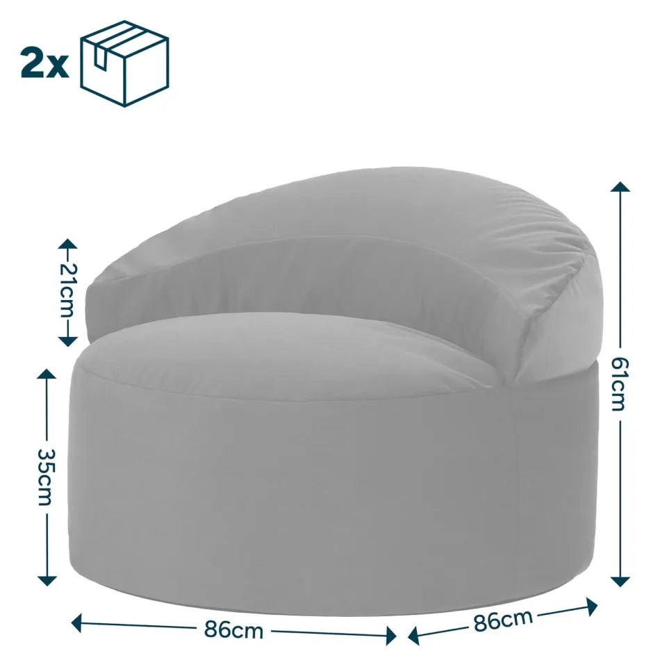 icon - Orb Zitzak Fauteuil - Fluweel - Terracotta, foto 6