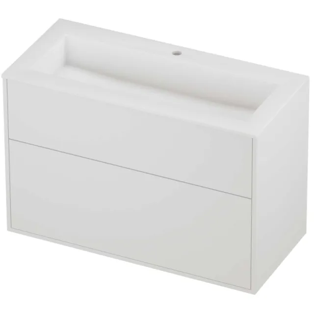 Proline Aristo Badmeubelset Polystone Elegant 1 Kraangat 100x46x67 cm Mat Wit Mat White