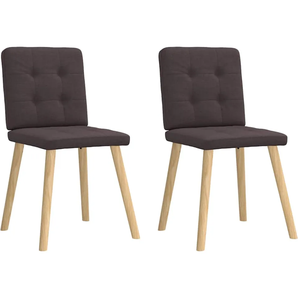 vidaXL Eetkamerstoelen 2 st stof donkerbruin bruin, foto 3
