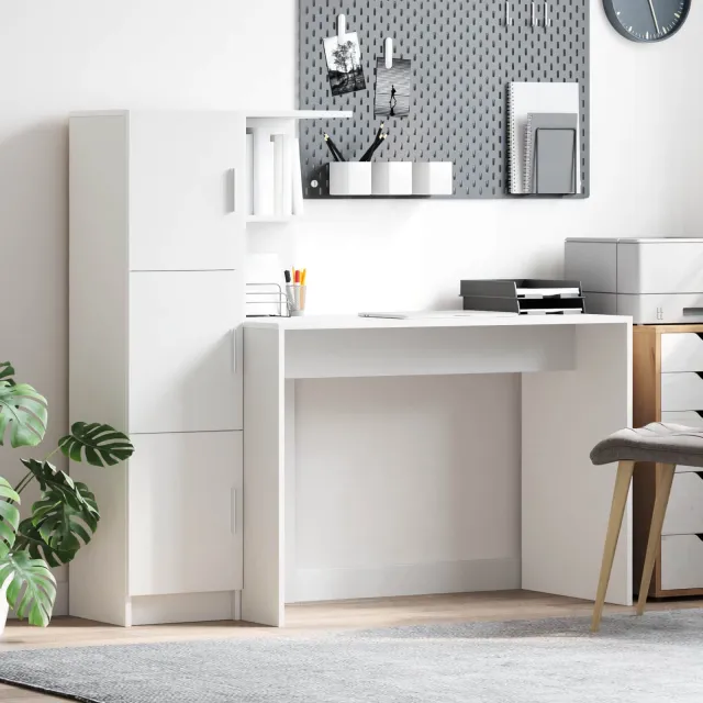 vidaXL Bureau Wit 133.5 x 50 x 124 cm 2 st, foto 2