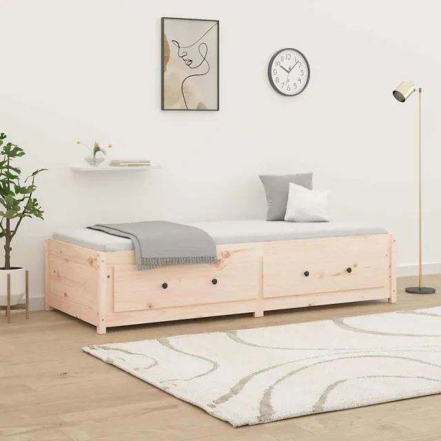 vidaXL Slaapbank zonder matras 90x200 cm massief grenenhout bruin