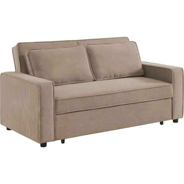 sweeek 2-zits slaapbank van corduroy - chill Beige