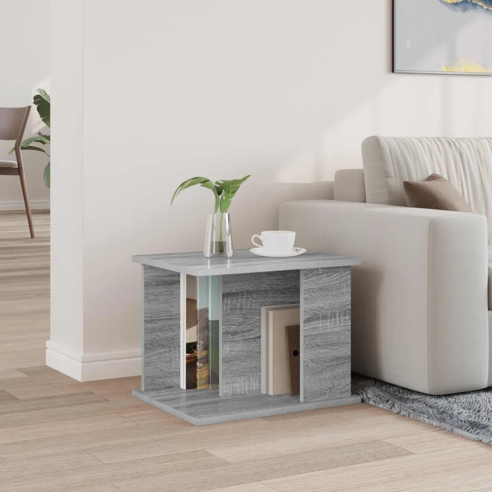 vidaXL Tijdschrift Rek Grijs Sonoma 35 x 35 x 45 cm Bewerkt hout, foto 4