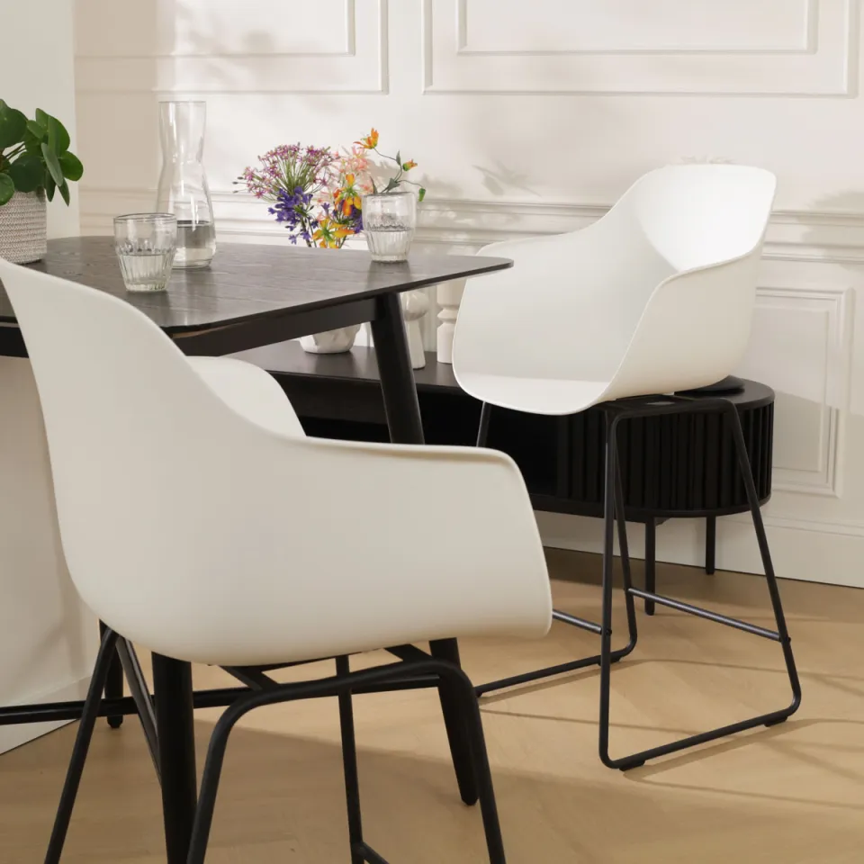 Nolon Nino-Puk barkruk wit - zwart onderstel - 65 cm, foto 2