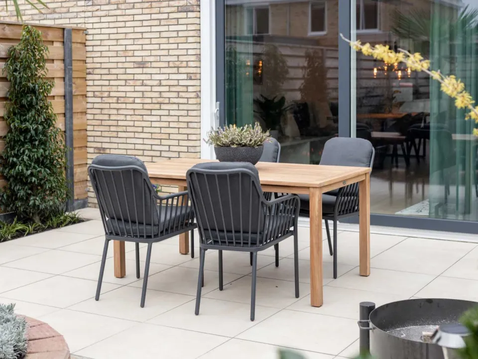 Bellagio tuinmeubelen Sunyard Liverpool dining tuintafel 160x90cm bruin, foto 4