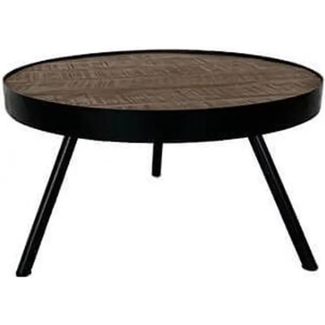 by Mooss Bijzettafel - Driepoot - Tafel - Rond - Ø 60 cm - Hout - Metaal - Bruin - Zwart - Stoer - Trendy