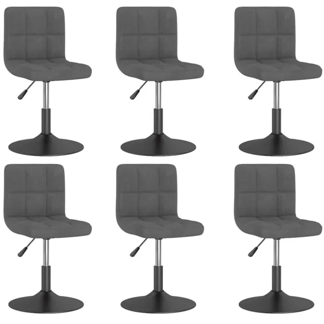 vidaXL Eetkamerstoelen draaibaar 6 st fluweel donkergrijs