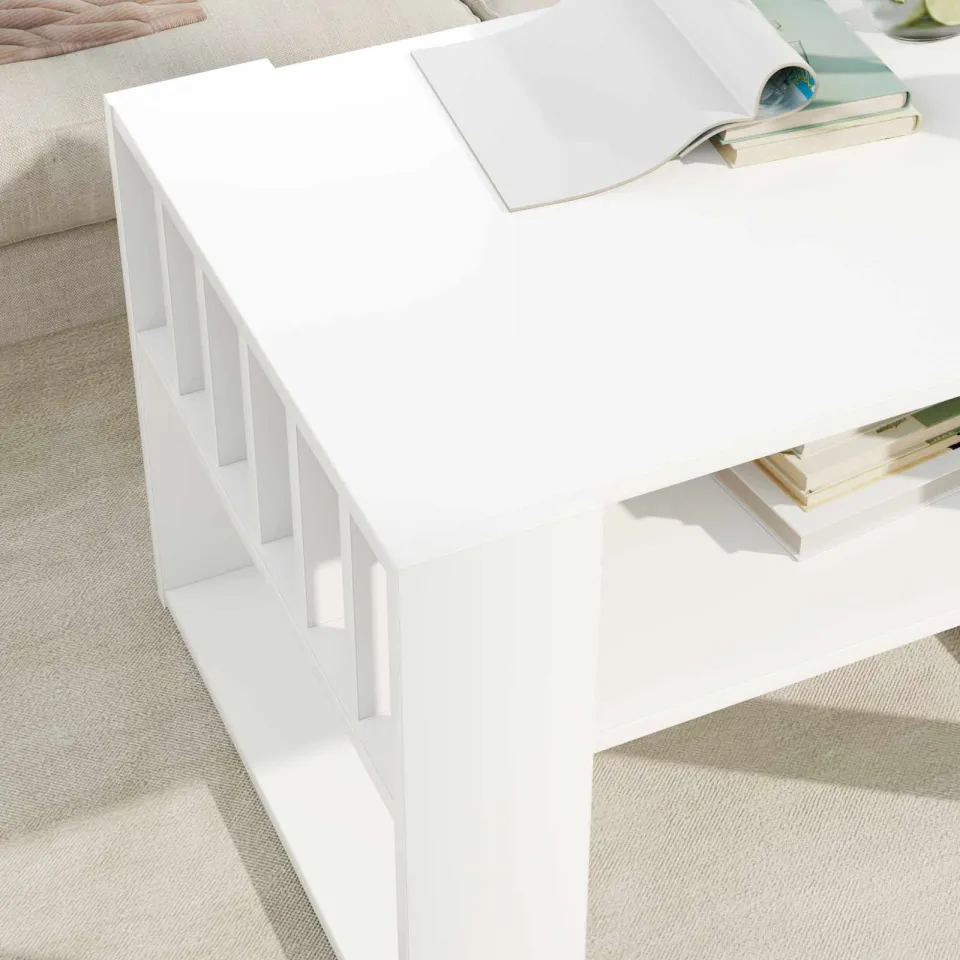vidaXL Salontafel Wit 66 x 49,5 x 45 cm Bewerkt hout, foto 4