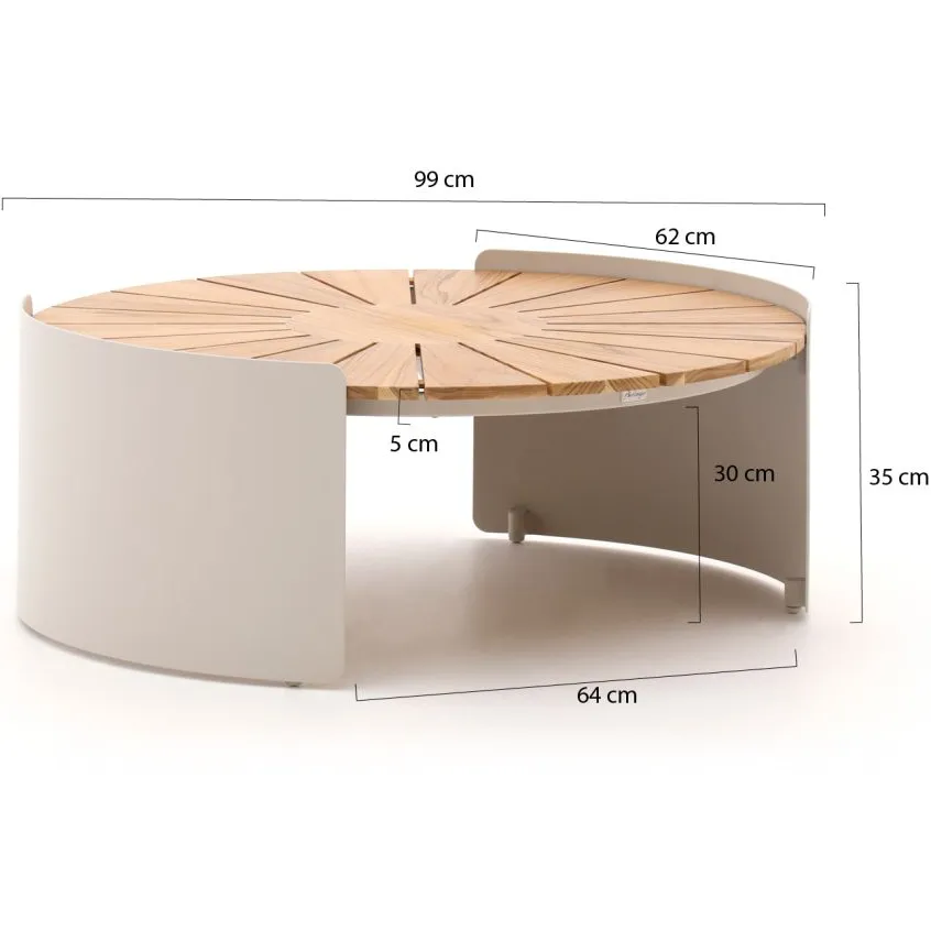 Bellagio tuinmeubelen Bellagio Porcari lounge tuintafel ø90cm (h:35cm) taupe, foto 2