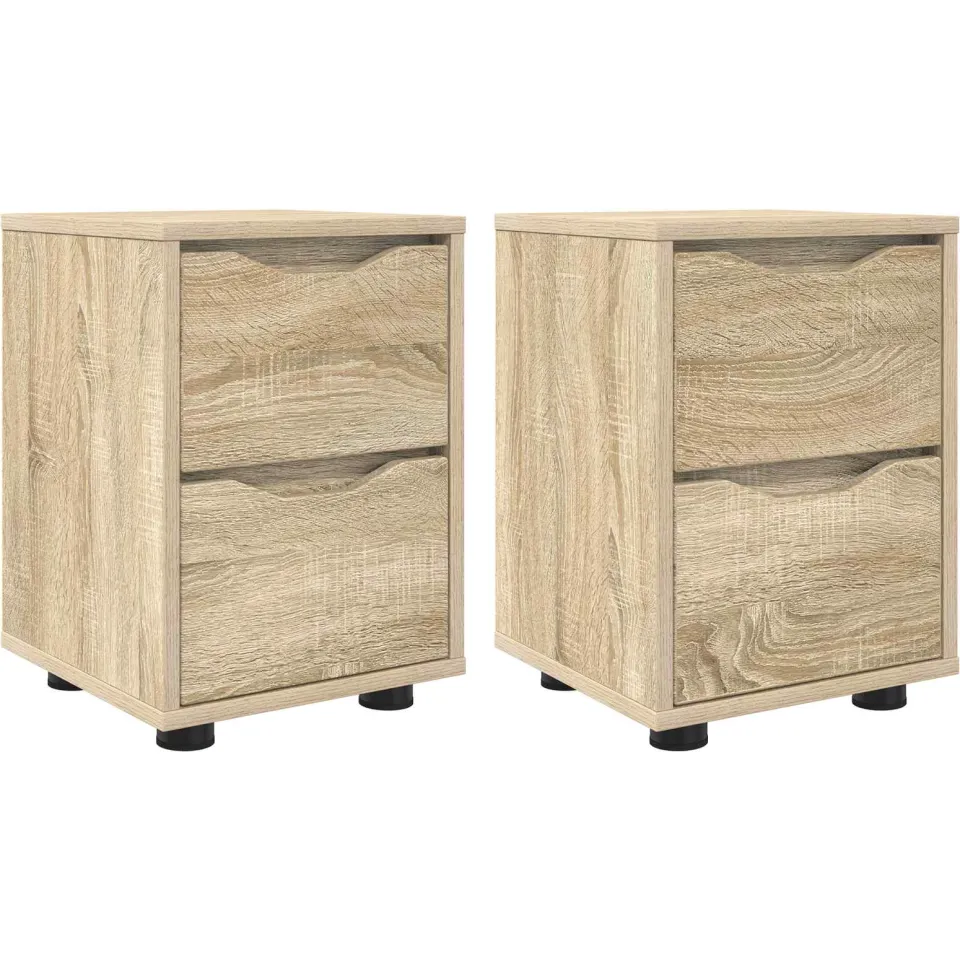 vidaXL Nachtkastjes 2 st Sonoma Eiken 30,5 x 30 x 43 cm Bewerkt hout, foto 3