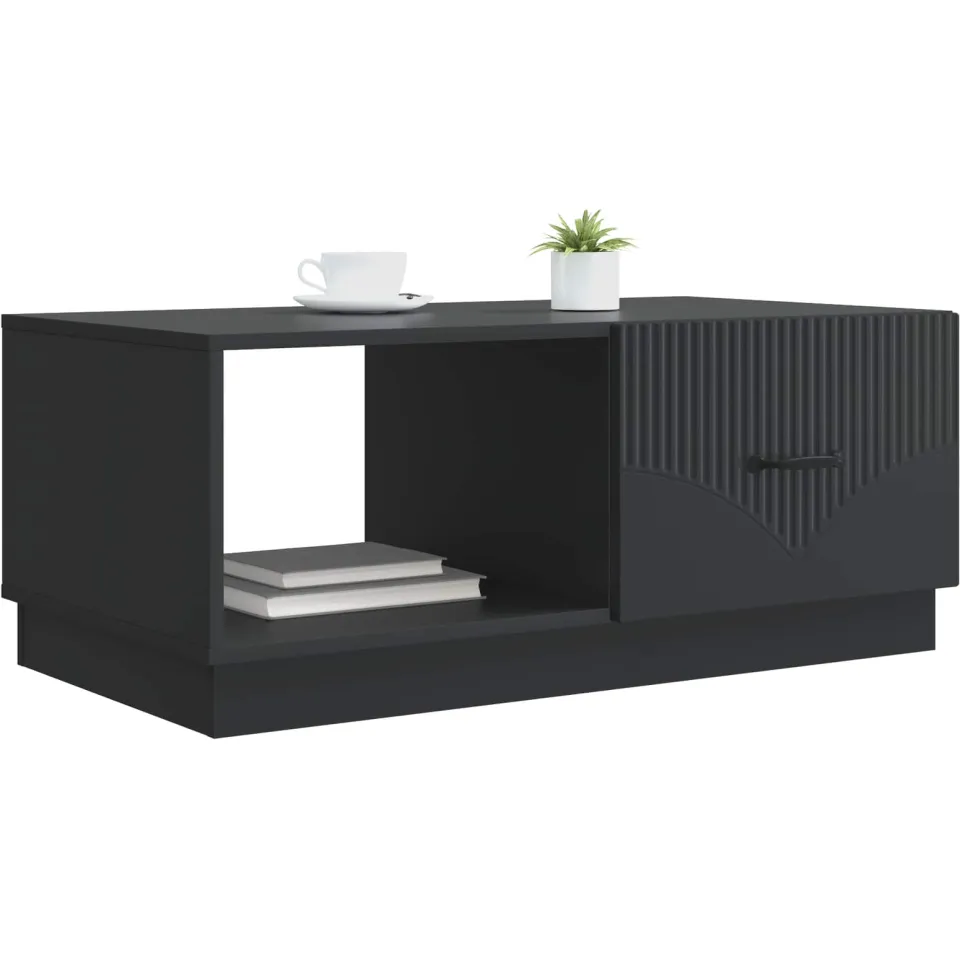 vidaXL Salontafel Zwart 90 x 50 x 37 cm Bewerkt hout, foto 2