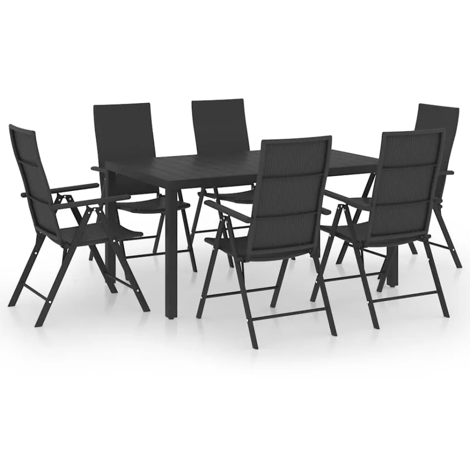 vidaXL 7-delige Tuinset zwart, foto 3